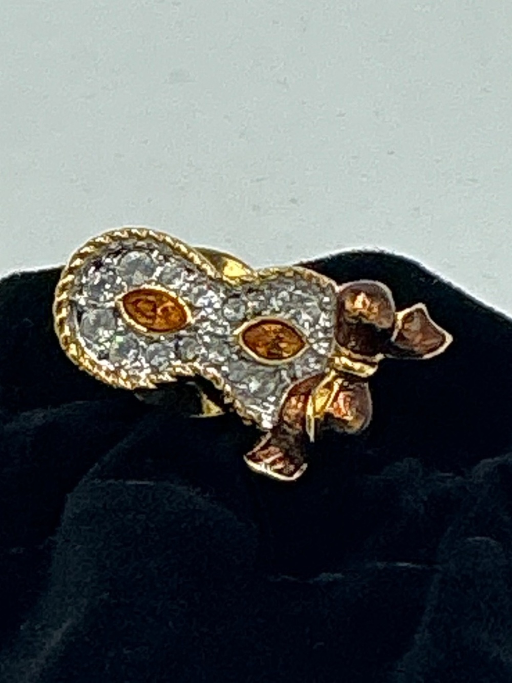 Swarovski Masquerade Pin Yellow Mask Mardi Gras Retired